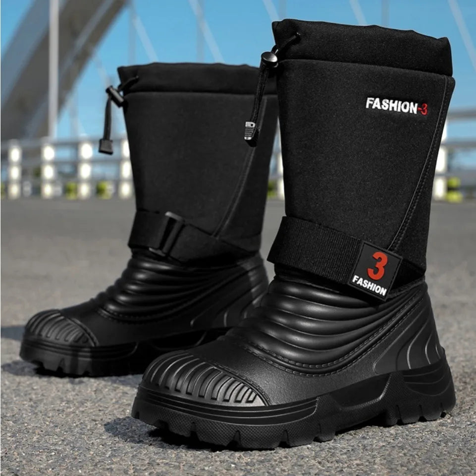Mens High Top Snow Boots Waterproof Rainforest Boot Plus Big Size 49 50 51 Lightweight Plush Warm Shoes Snowboots Botines Hombre