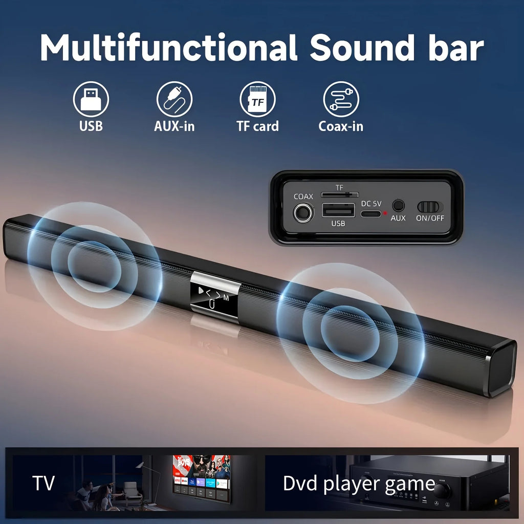 Soundbar Cinema Soundbar Hifi Wireless Bluetooth Speaker Home Theater Tv Computer Soundbar Wall-Mounted Stereo Surround Sound Effect Fm Radio Remote Control Speaker Stand