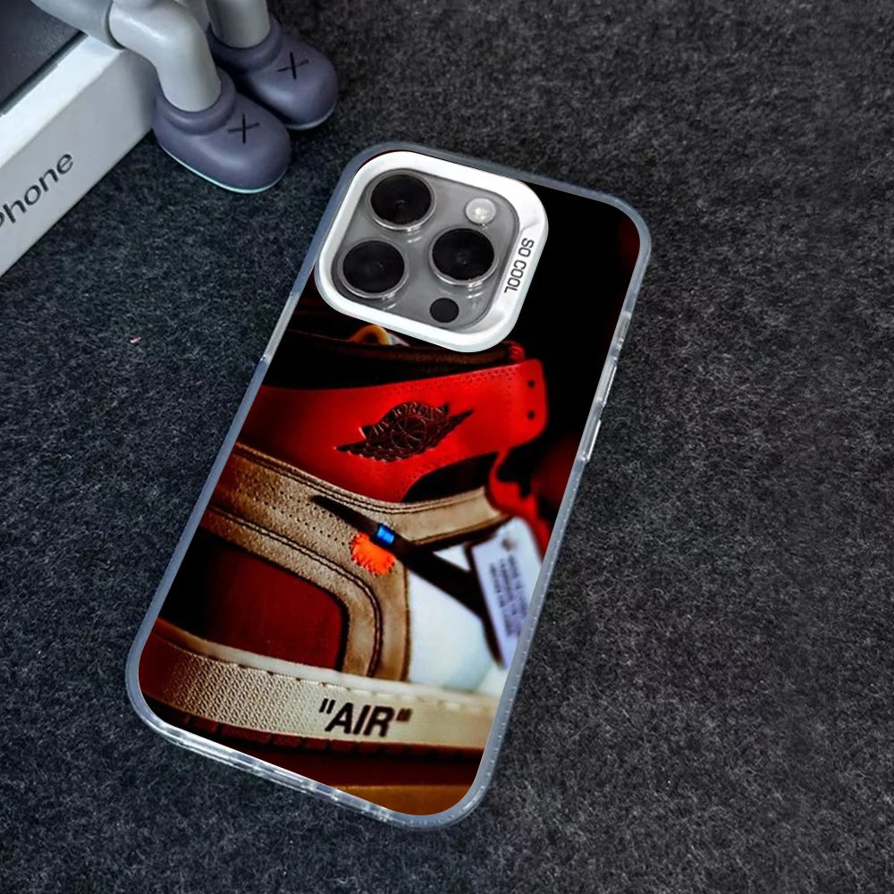 JORDAN 1 Designed And Sold By Phone Case IMD Color Silver Shell For IPhone 16 15 14 13 12 11 Pro Max Plus