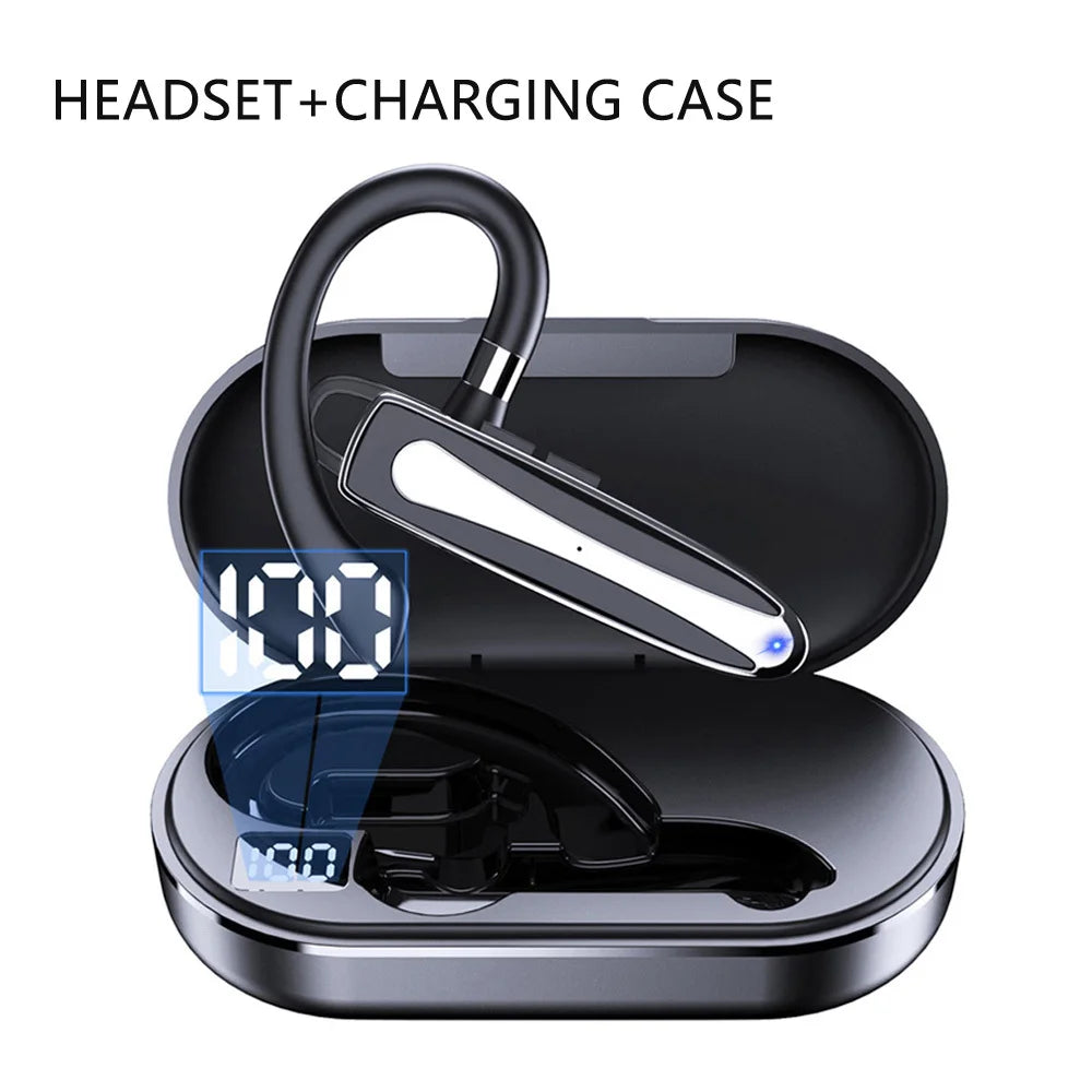 Wireless headphon Wireless earbuds with charging case,500mAh, suitable for iOS, Android, meetings, office work, travel, driving