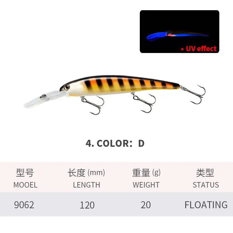 120MM 20G Minnow Fishing Lures Floating Wobbler Long Casting Artificial Hard Bait Trolling Jerkbait Depth 3-8M Fishing Supplies