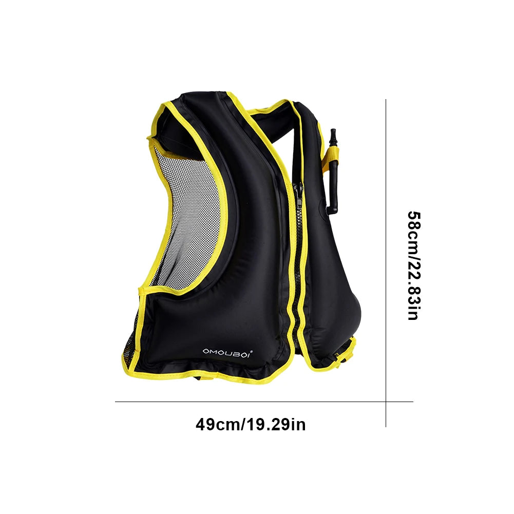 Snorkel Vest for Men Women Inflatable Snorkeling Vest Portable Swim Jacket Buoyancy Vest for Snorkeling Swim Kayaking Boating