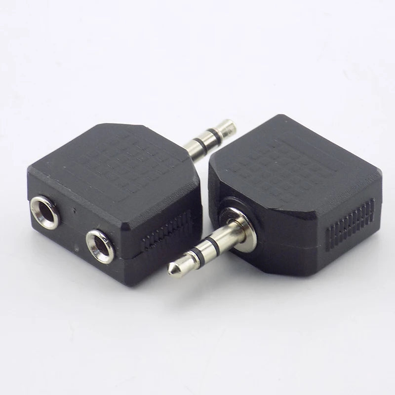 Stereo 3.5mm Audio Jack Male to Dual Female Double Earphone Headphone Y Splitter Adapter Plug DIY Converter