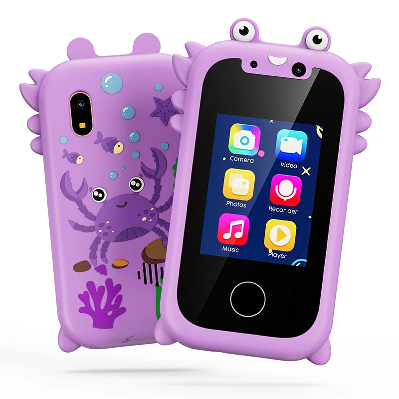 Kids Smart Phone Toys for Girls Christmas Gifts Touchscreen Toddler Learning Cell Toy Phone with Dual Camera Game Music Player