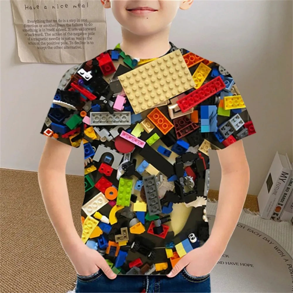 Kids Clothes Colored Particles T-Shirt Boy Girls Children Clothing for Boys Child Top Summer Short Sleeve Casual T-Shirt 7 to 10