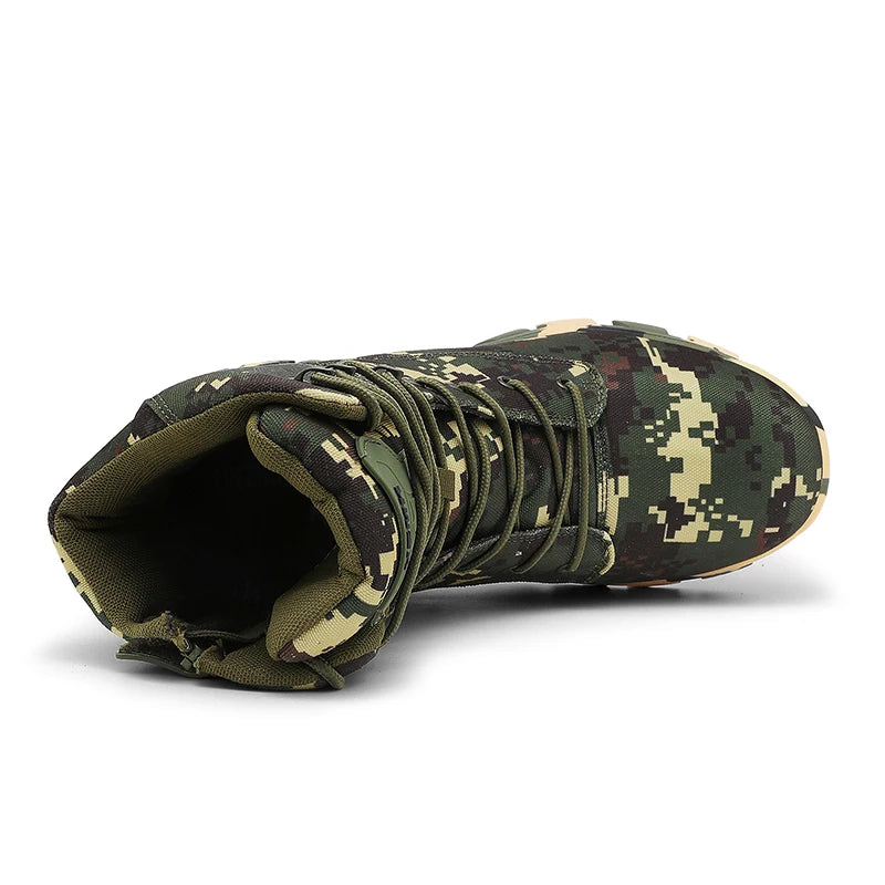 Men's Camouflage Tactical Boots Mountaineering Hiking Desert Waterproof Work Safety Shoes Ankle Boots Men's Outdoor Boots