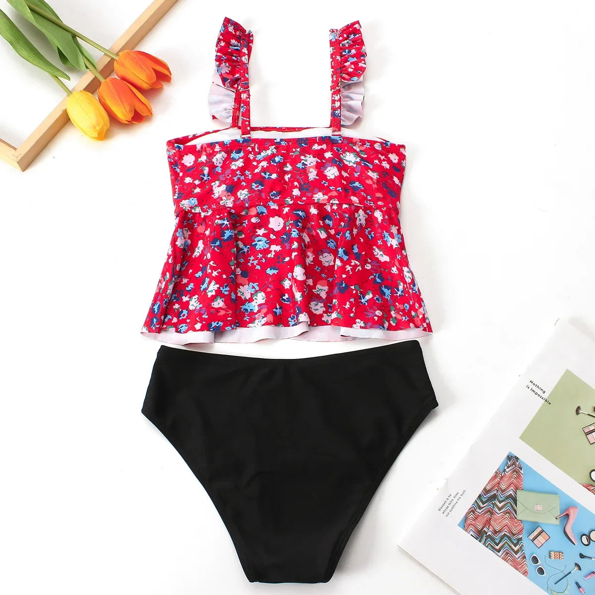 Girls Bikini High Waisted Swimsuit Kids Ruffle Children's Swimwear 8-12 Years Teenagers Bathing Suit Girl Cute Beachwear 2026