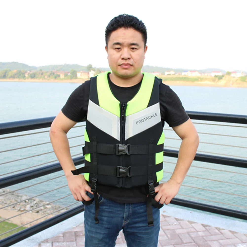 Neoprene Life Jacket Buoyancy Fishing Water Ski Vest Wear-resistant Survival Suit Water Sports Life Jacket For Swimming Fishing