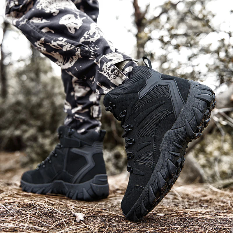 Men's Upgraded Tactics Combat Training Boots Anti-wear Rapid Response Hiking Shoes Outdoor Camping Fishing Hunting Sneakers