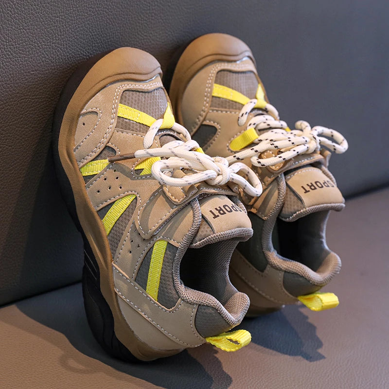 Kids Shoes for Boy 2025 New School Children Fashion Causal Girls Sports Shoes Mesh Patchwork Toddlers Running Sneakers Hook Loop