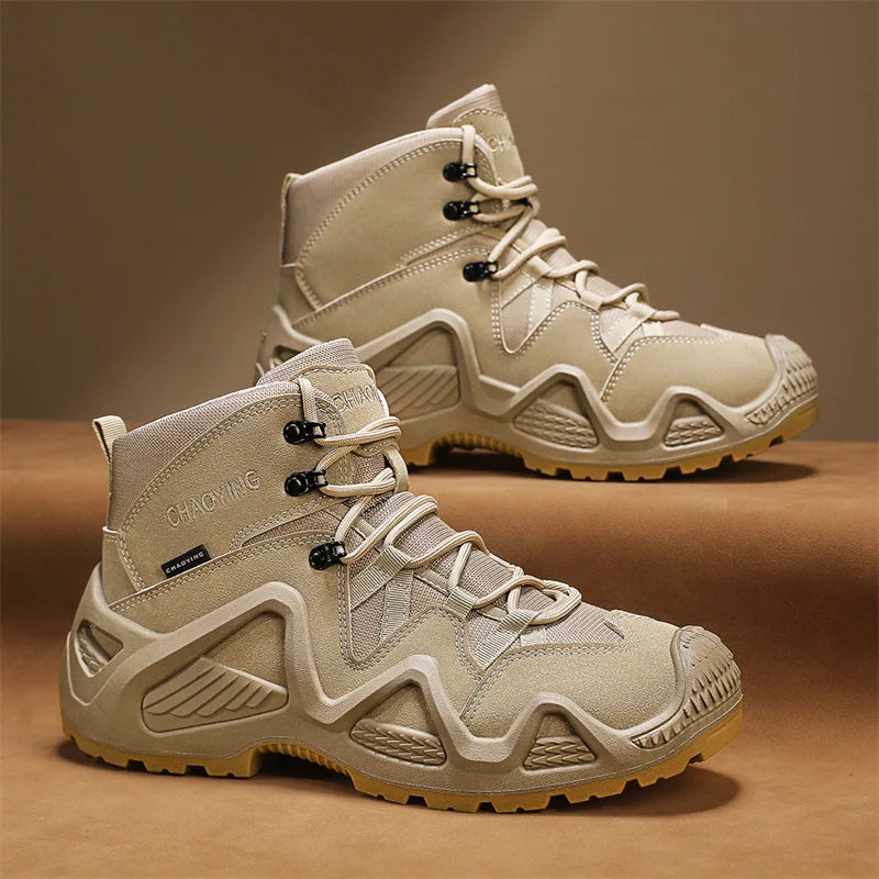 Men Tactical Boots Army Boots Mens Military Desert Waterproof Work Safety Shoes Climbing Hiking Shoes Ankle Men Outdoor Boots