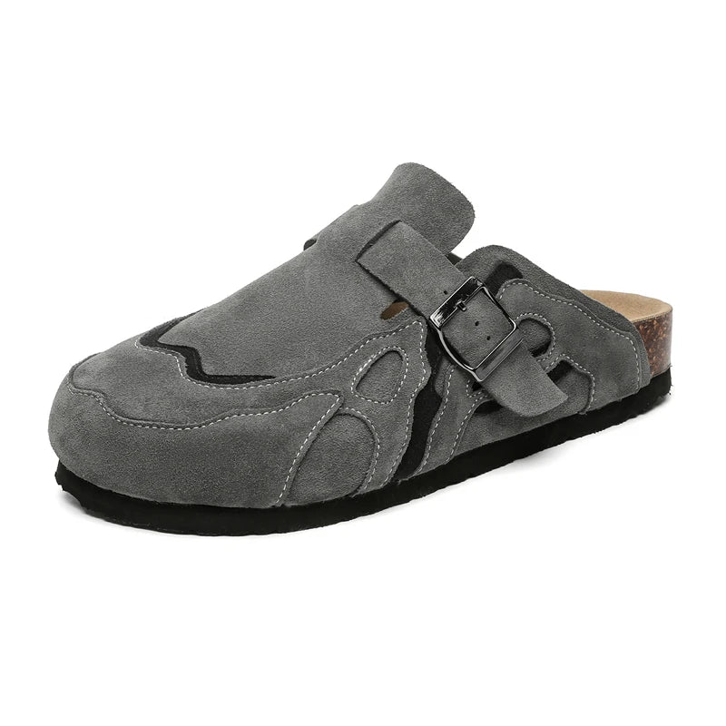 Half Shoes for Men Women Couple Mules Loafers Slippers Open-back Casual Shoes Backless Slides Sandal Platform Slip On Flats