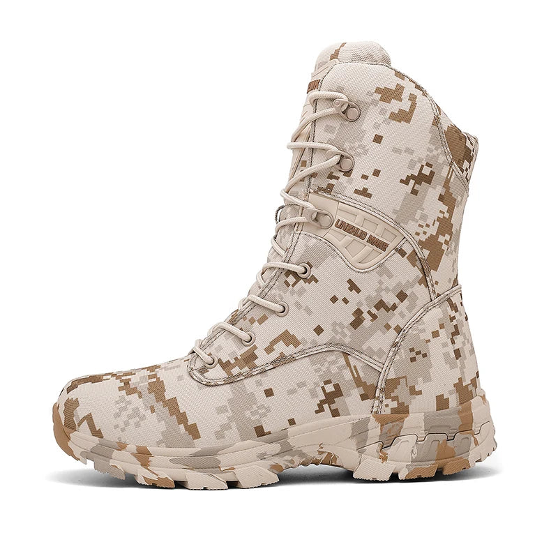 Men's Camouflage Tactical Boots Mountaineering Hiking Desert Waterproof Work Safety Shoes Ankle Boots Men's Outdoor Boots