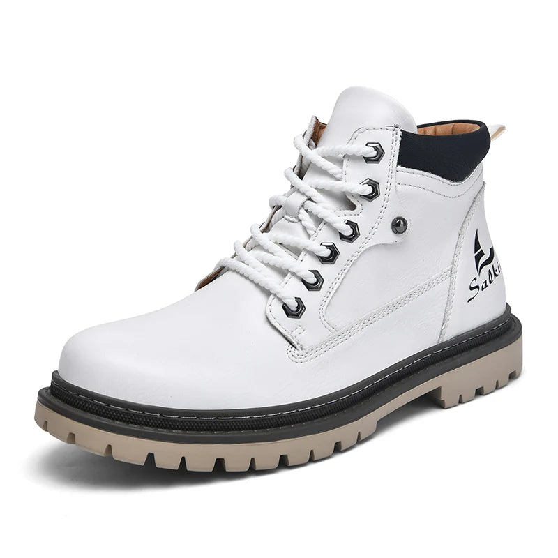 New Handmade Men Boots Ankle Winter Leather Shoes Autumn Outdoor Hiking Boots Sneakers Hombres Botas High Top Footwear Anti Slip