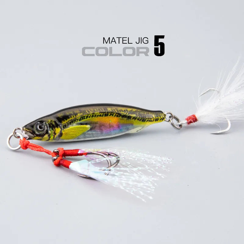 3D Printing Bass Fish 10g-80g Bait Tackle TroutShore Drag Cast Sea Fishing Tuna Slow Jigging Lure Saltwater Hook