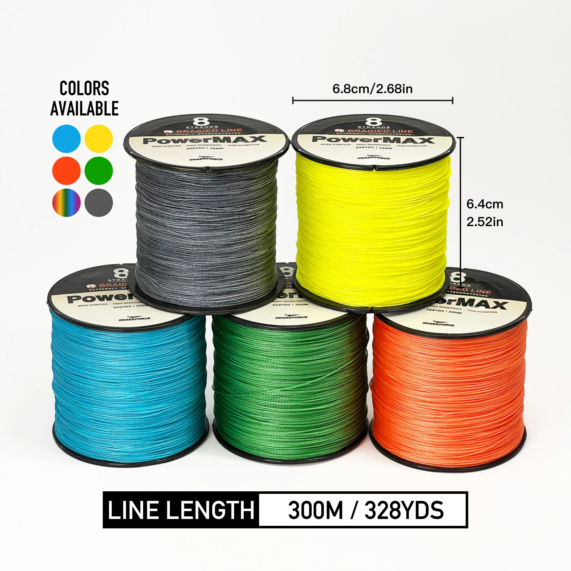 8 Strands Braided Fishing Line - 328yds 300m Abrasion Resistance Multifilament Line for Saltwater and Freshwater Fishing