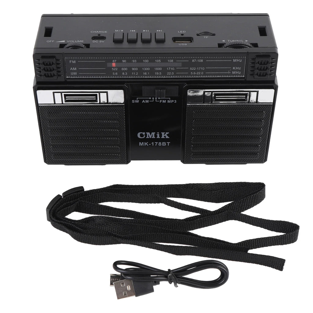 Portable AM FM SW Radio Full Band Radio  with Bluetooth Speaker Rechargeable Full Band Portable Radio for Home Outdoor Travel