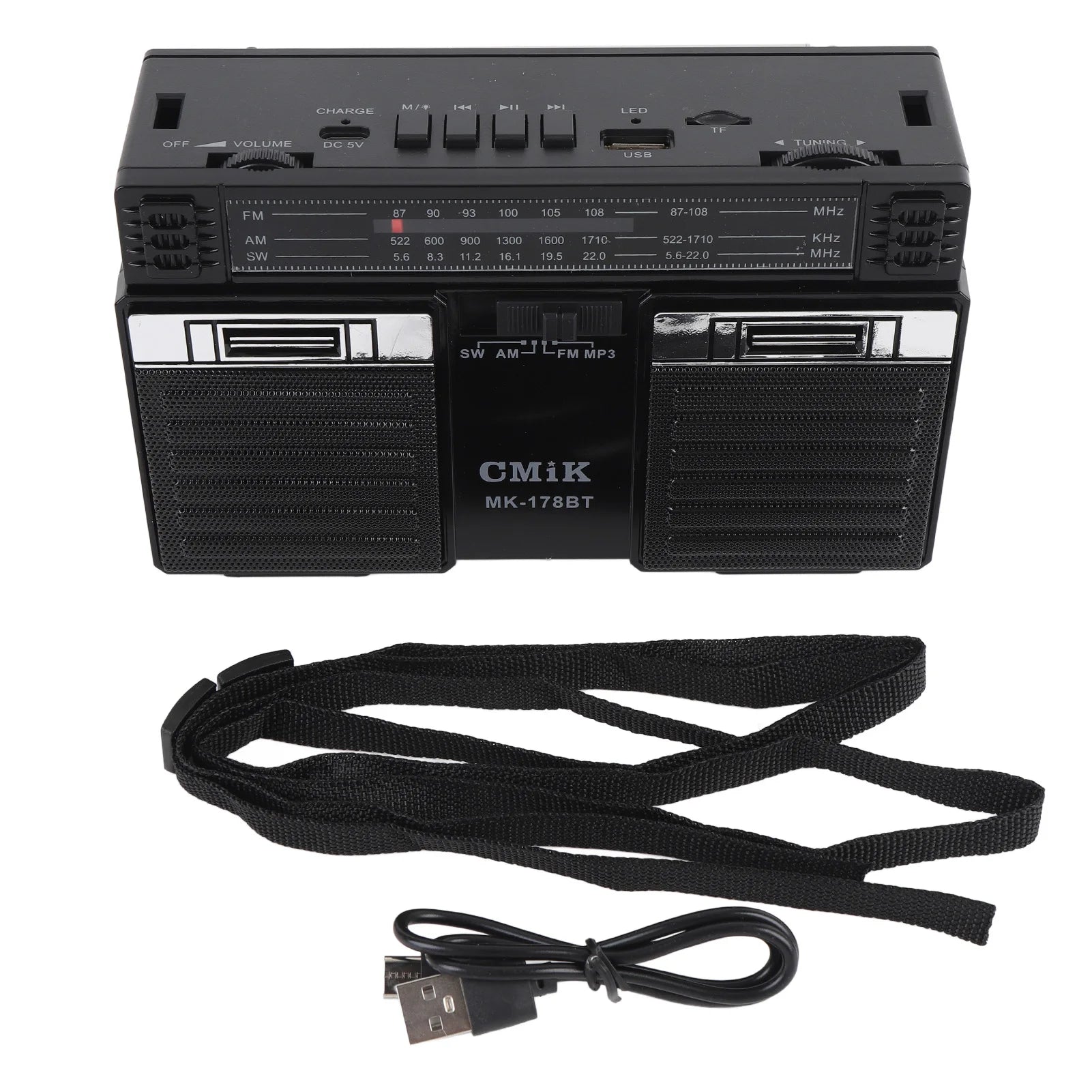 Portable AM FM SW Radio Full Band Radio  with Bluetooth Speaker Rechargeable Full Band Portable Radio for Home Outdoor Travel