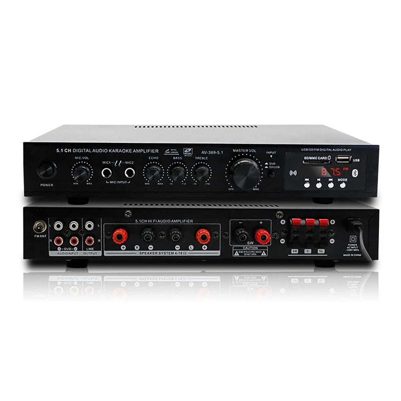 Bluetooth 5.1 Sound Speaker AMP,Stereo Audio Amplifier Receiver, 6 Channel Home Theater Audio Stereo System Components