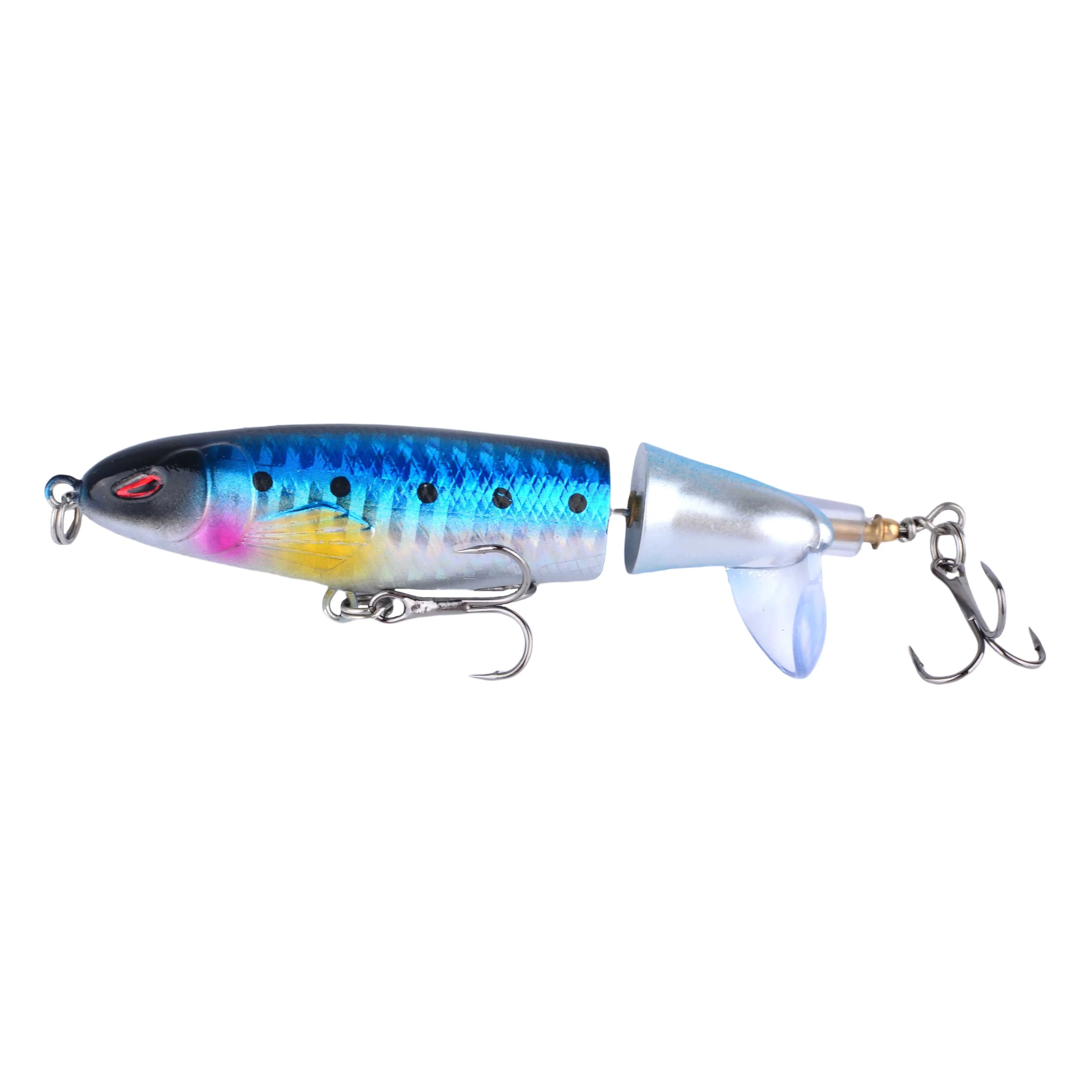 1Pc Fishing Lures Whopper Popper Topwater Artificial Bait Hard Rotating Tail Fishing Tackle