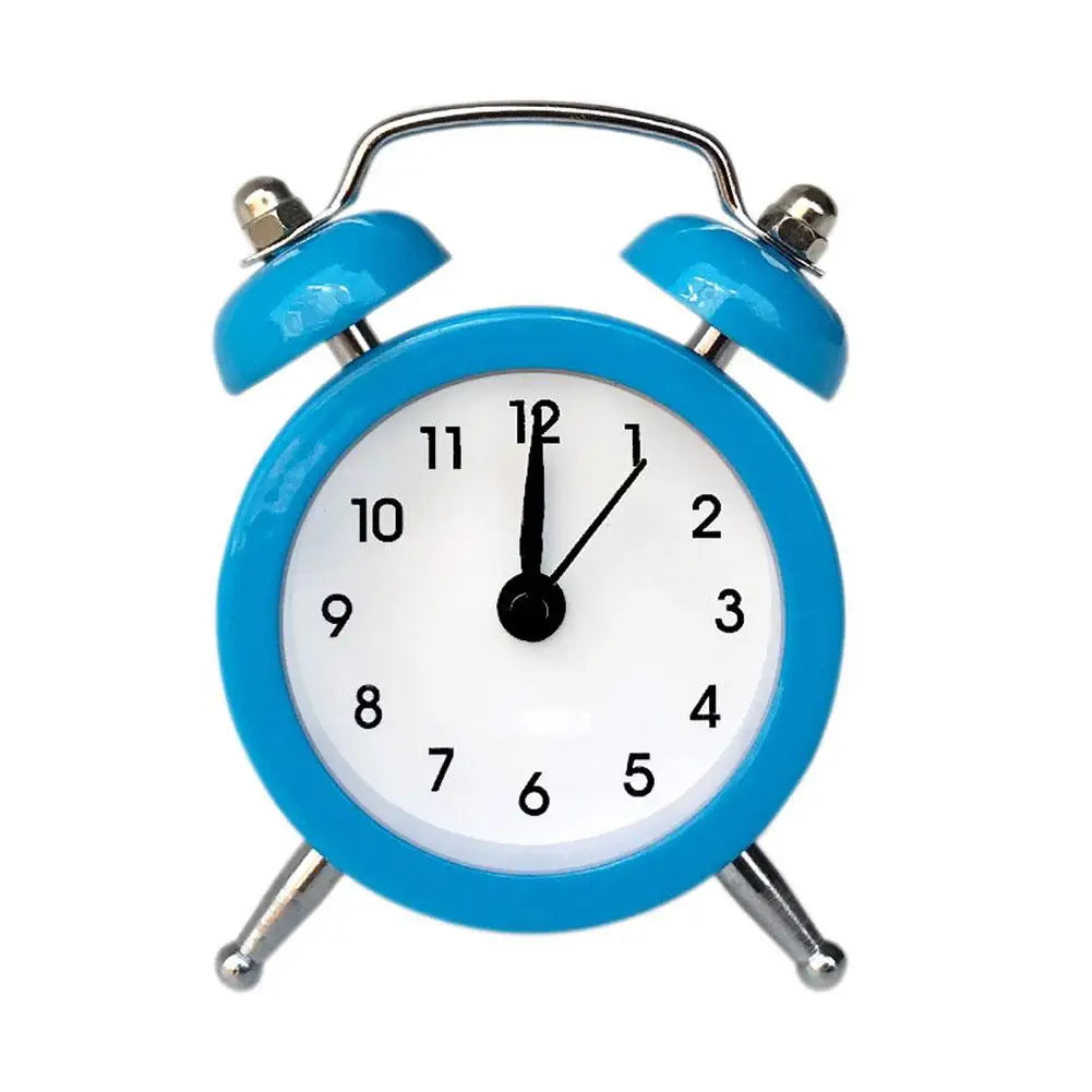 Silent Clock Twin Bell Alarm Clock Loud Alarm Great For Heavy Sleepers For Bedroom Decoration Rabbit Ears Cute Mini Metal Alarma