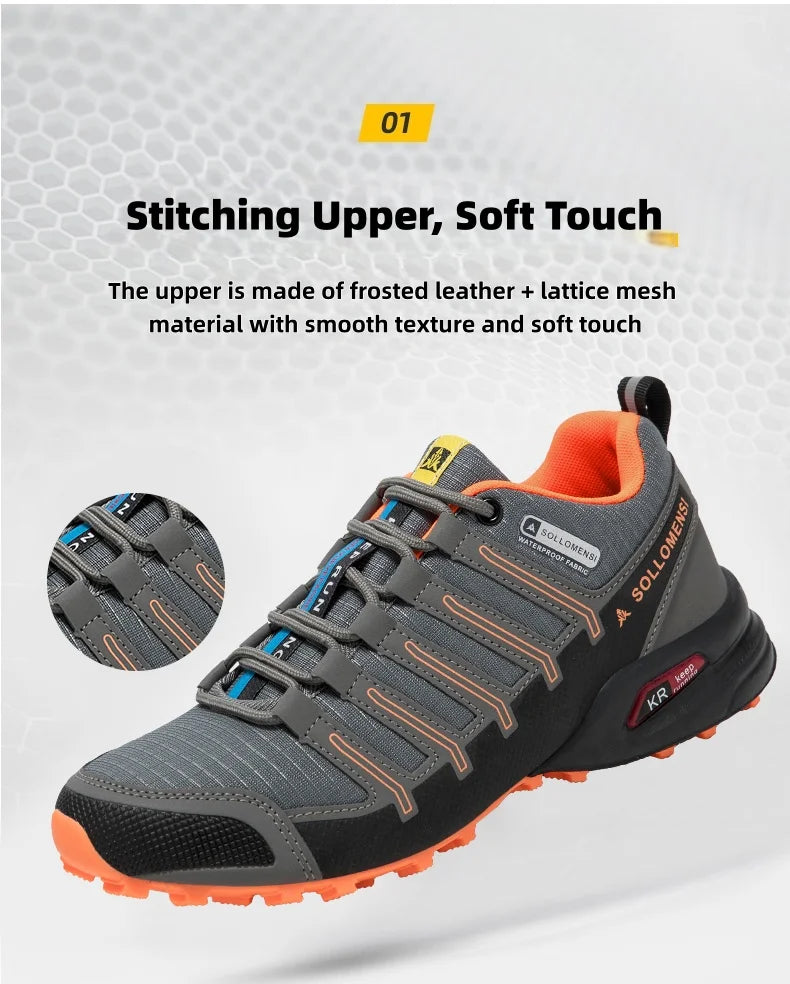 Men's Hiking Shoes,Rubber Soles, Non-Slip And Wear-Resistant All-Terrain Hiking Sports Shoes, Camping And Hunting Training Shoes