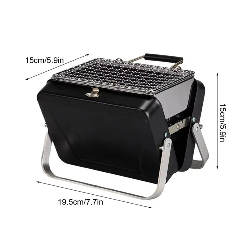 Y67A-Compact Charcoal Grill Portable Tabletop BBQ Stove For Outdoor Cooking Ideal For RV Travel, Picnics, Backyard & Patio