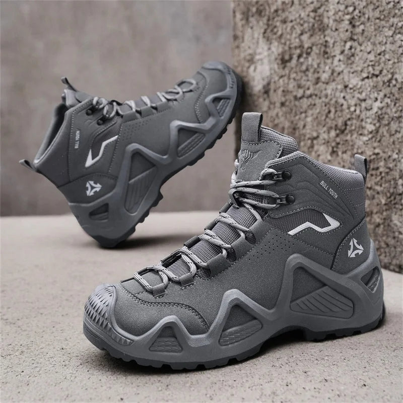 Men Tactical Boots with Straps for Combat Training Waterproof Straps Outdoor Hiking Breathable Shoes Multifunctional Motorcycle
