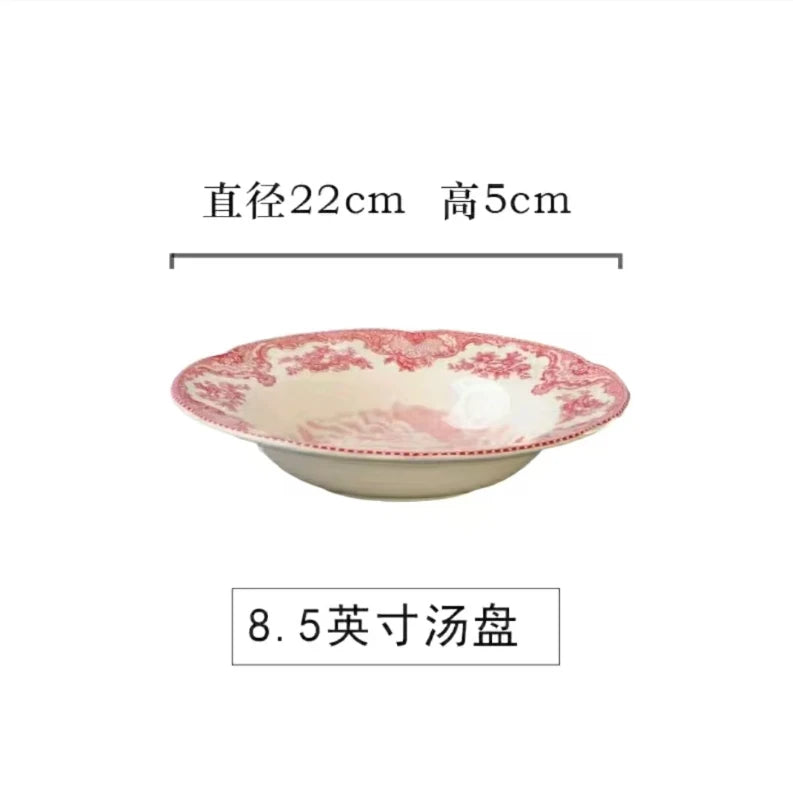 Porcelain Ceramic Plates Bowls Round 8/10 Inch Kitchen Cutlery Steaks & Cakes Desserts Dishes Coffee Cups