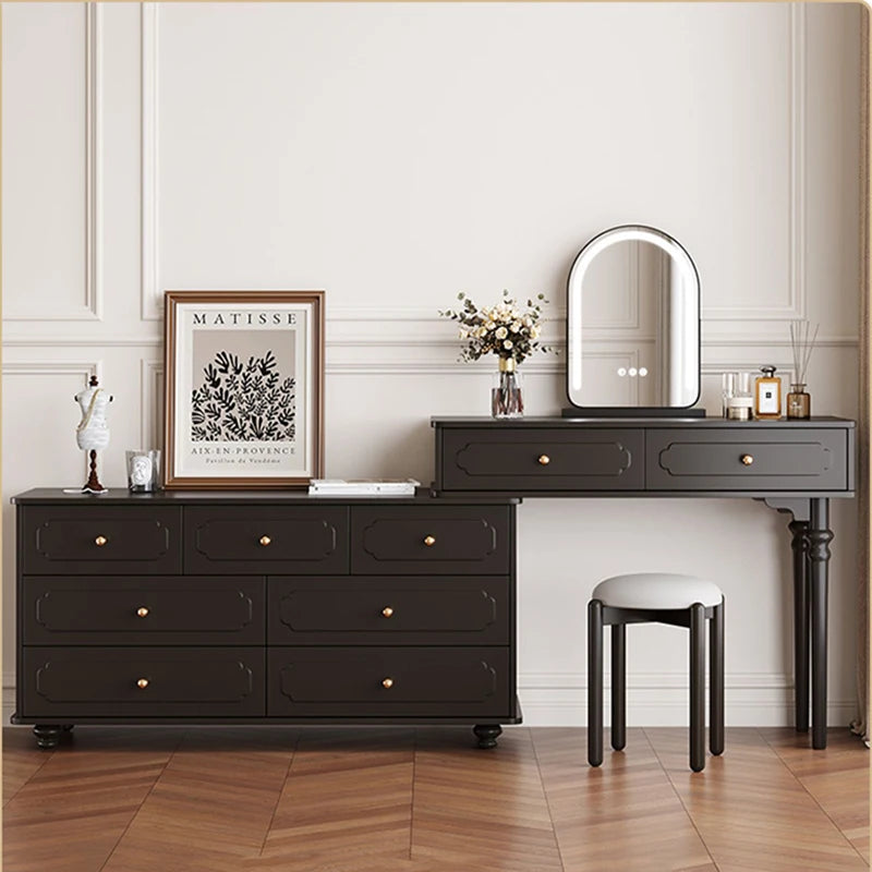 Modern Luxury Vanity Table Drawer Storage Simple Aesthetic Makeup Vanity Table With Mirror Trendy Penteadeira Bedroom Furniture