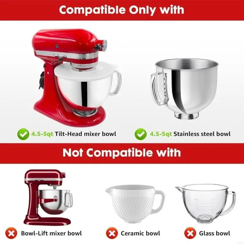J6PE Stand Mixer Bowl Lid Mixing Bowl Lid Kitchen Mixer Accessory Kitchen Appliances
