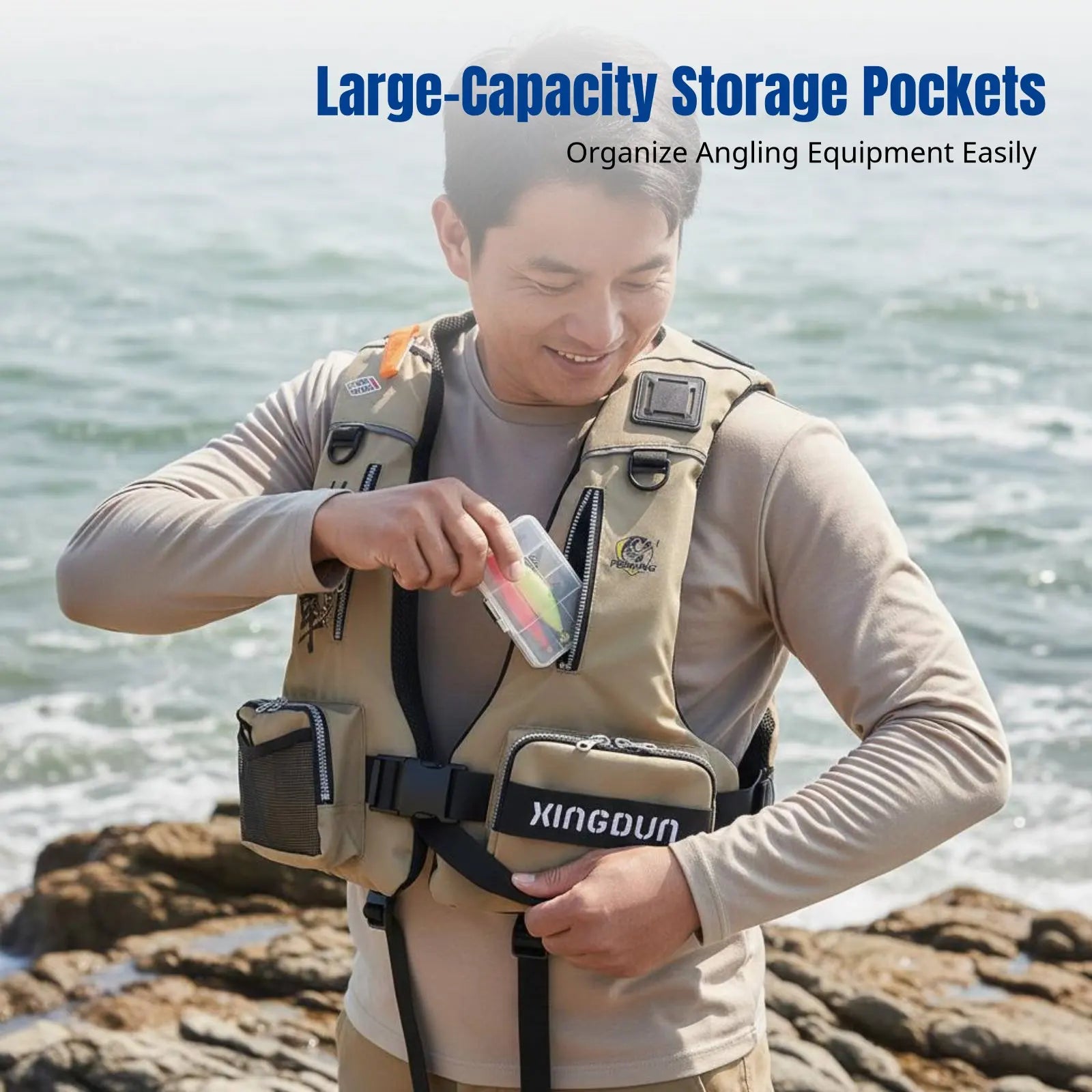 High Buoyancy Life Jacket Fishing Vest Outdoor Adult Fishing Gear
