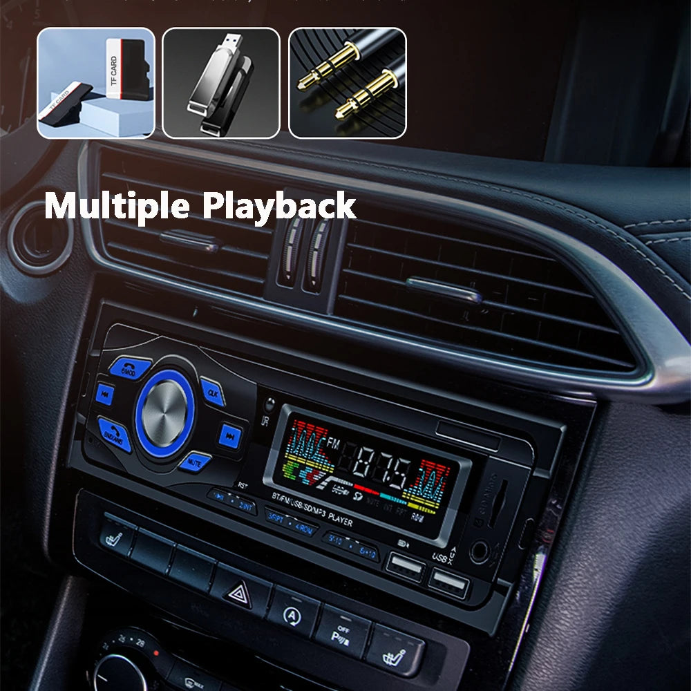 Car MP3 Player 1DIN Car Radio Stereo Audio Bluetooth AM FM SD USB Classic Stereo Audio Playe APP Remote Control 6oWx4