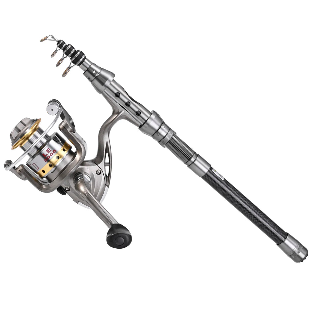 Fishing Pole Combo Set 2PCS Rod and Reel Telescopic Fishing Rod Carbon Fiber Reels Fishing Accessories