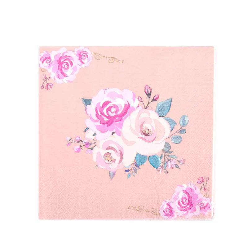 Vintage Floral Party Supplies Tableware Flower Paper Plate Cup Napkin Bridal Shower Wedding Birthday Decoration Garden Tea Party