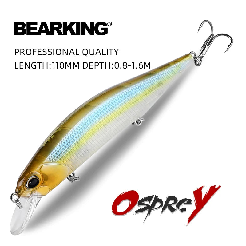 BEARKING 11cm 17g Depth0.8-1.6m Hot Model Fishing Lures Hard Bait 10Color For Choose Minnow Quality Professional Minnow