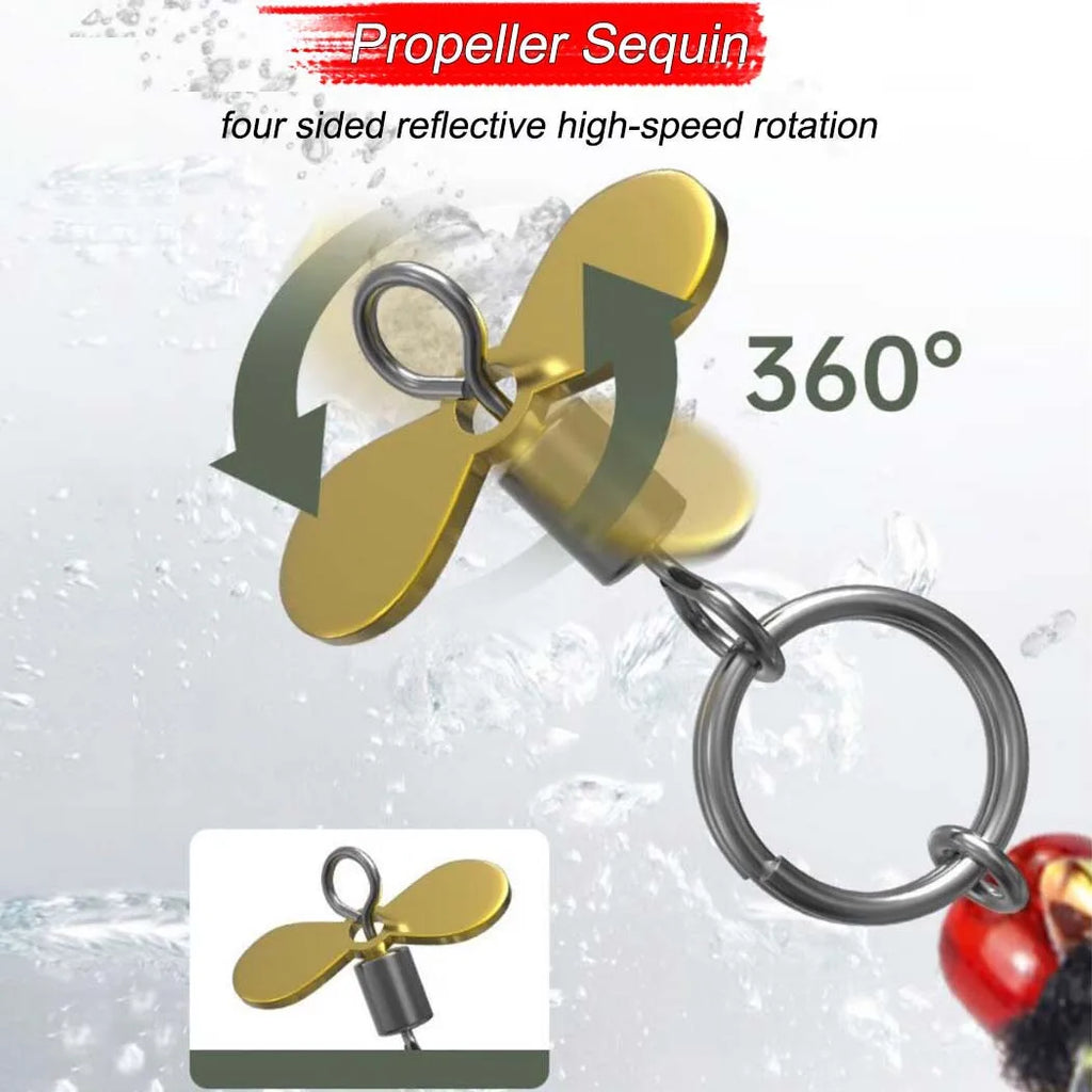 5Pcs/Box Propeller Worm Fishing Lure Spinner Spinning Bait Rotating Blade Sequin Bionic Fish Lure