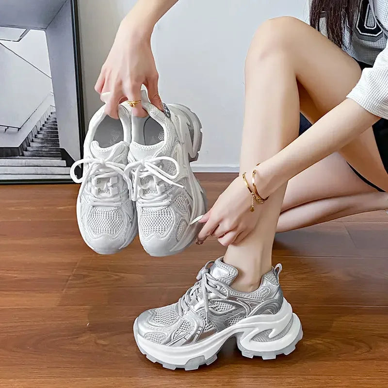 Athletic Woman Footwear New Sneakers Sports Designer Luxury Vulcanized Shoe Trends  Mesh Breathable Shoes for Women