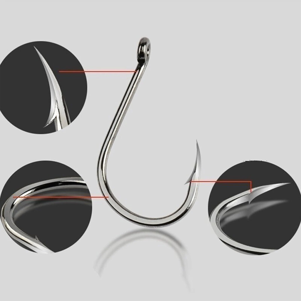 100pcs Fishing Hook Stainless Steel Carbon Fishing Hook With Loop Sharp Barbed Boxed Fishing Hook Set Sea Fishing Accessories