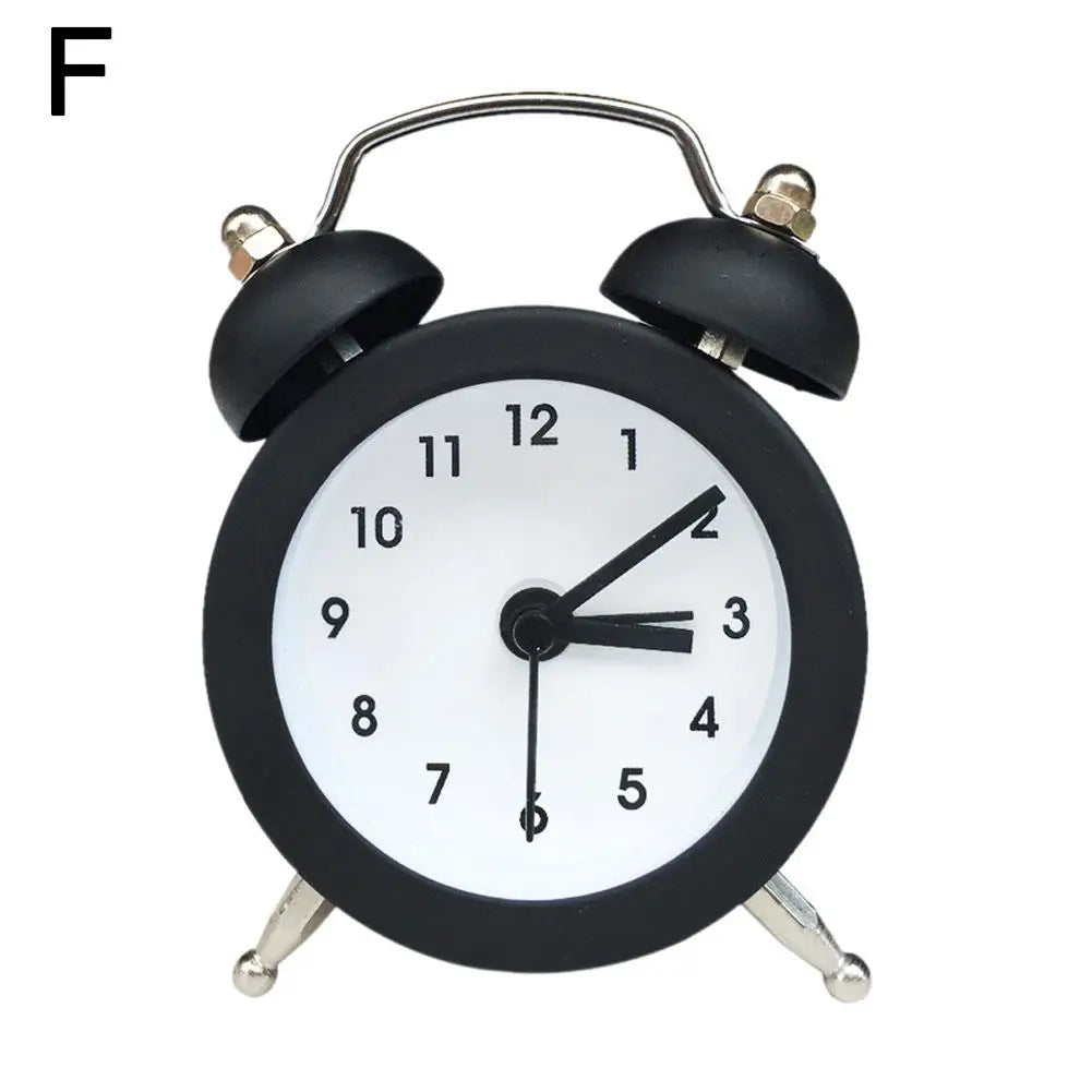 Silent Clock Twin Bell Alarm Clock Loud Alarm Great For Heavy Sleepers For Bedroom Decoration Rabbit Ears Cute Mini Metal Alarma