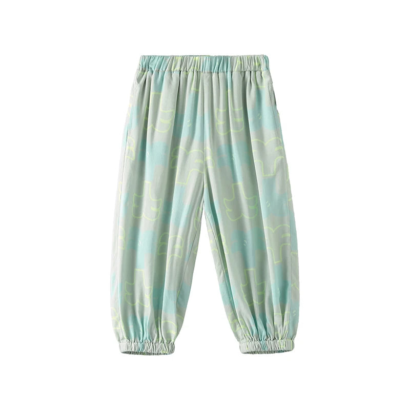 Amila Baby Pant 2026 Summer New Casual Fashionable Comfortable Breathable Fully Printed Contrasting Color Binding Feet Clothing
