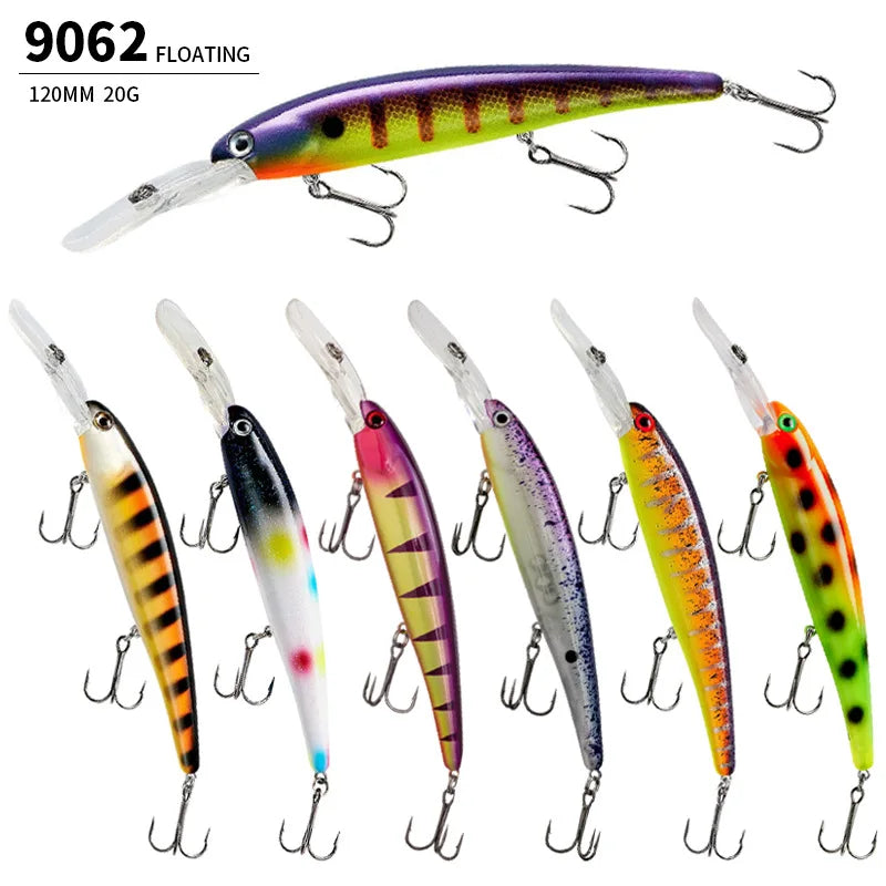 120MM 20G Minnow Fishing Lures Floating Wobbler Long Casting Artificial Hard Bait Trolling Jerkbait Depth 3-8M Fishing Supplies