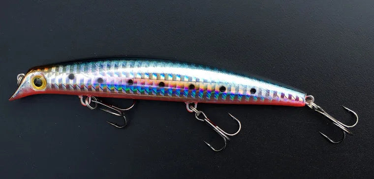 Seawater Fishing Dive Minnow 0.2-0.5m Artificial Lures Hard Bait 10.5cm 12cm  Bass Lure Laser Bright