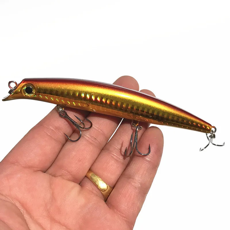 Seawater Fishing Dive Minnow 0.2-0.5m Artificial Lures Hard Bait 10.5cm 12cm  Bass Lure Laser Bright