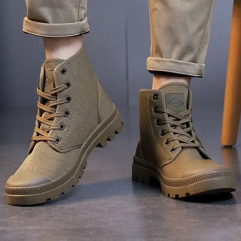 Male Shoes Hiking Outdoor Rubber Men's Boots Lace Up Original Deals Vintage In Promotion Y2k Offers Trendy 2025 Footwear New