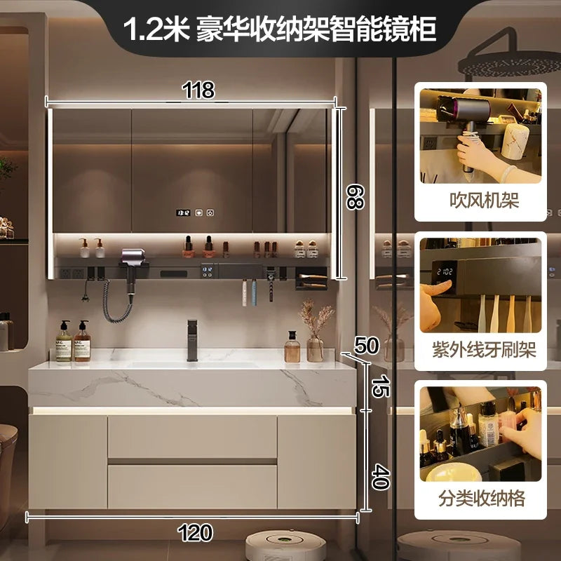 Partitions Storage Bathroom Cabinet Organizer Mirror Wall Shelves Accessories Toilet Cupboard Luxury Gabinete Home Furniture