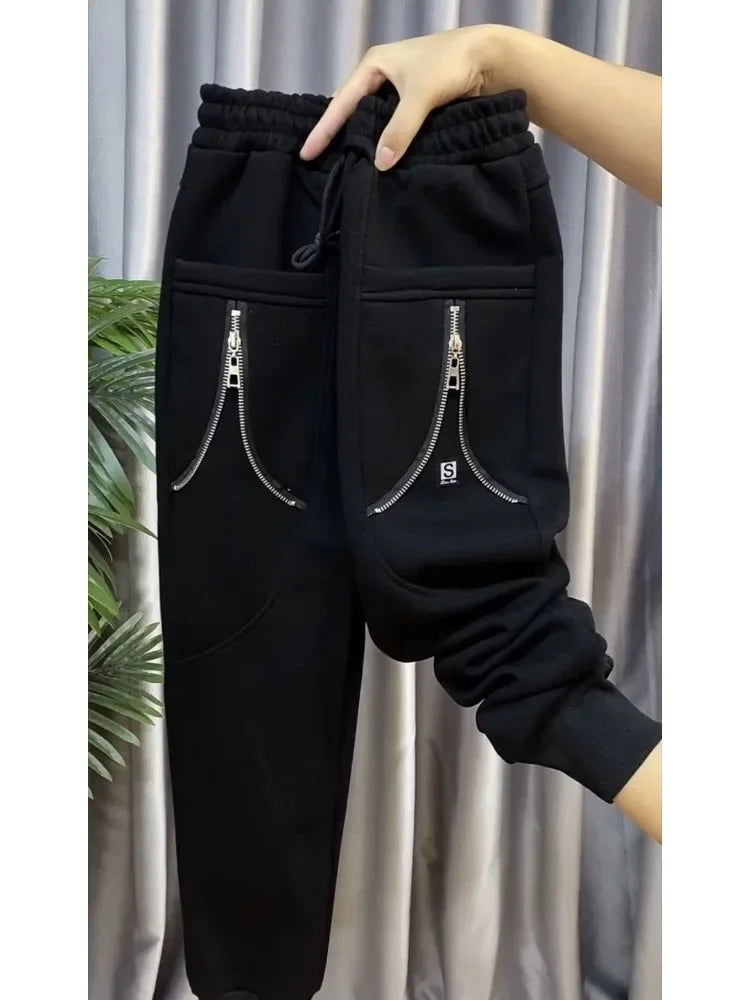 Casual Sweatpants 2025 Spring Autumn Loose Zipper Hallen Pants High Waist All-Match Slimming Fashion Y2k Sports Trousers Women