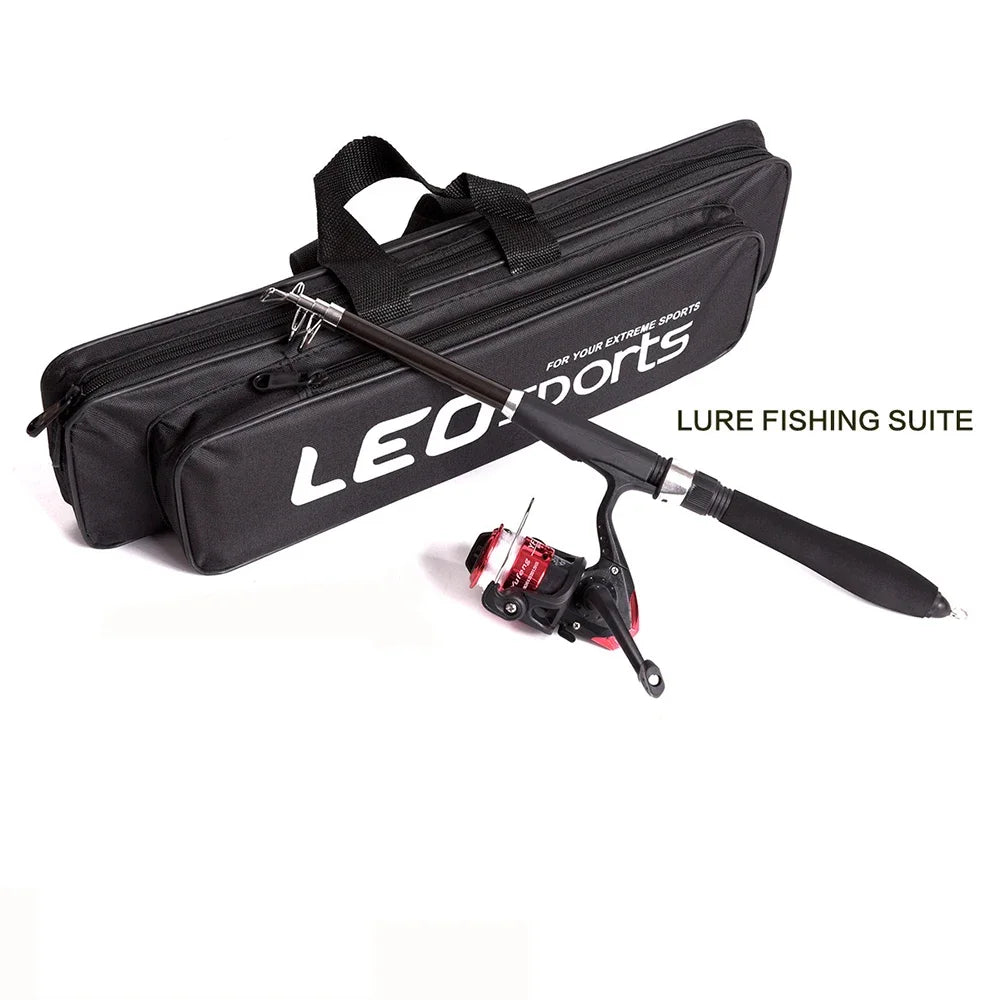 Fishing Rod Full Kits 1.6M Telescopic Sea and Spinning Reel Baits Lure Tackle Travel Fishing Gear Accessories Bag 6 Optional Set