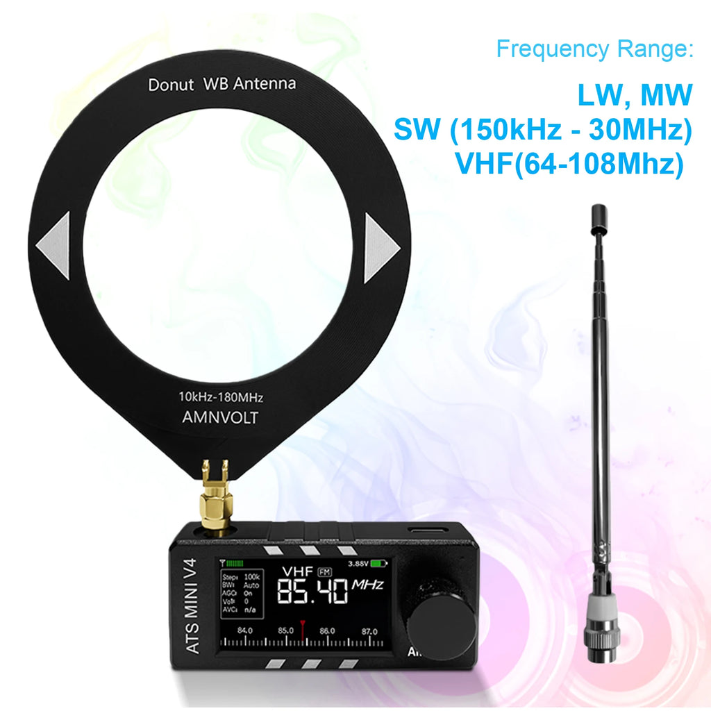 Portable AM FM Radio Receiver with Headphone Amplifier LSB USB Transistor Pocket Radios Si4732 DSP Radio for Indoor Outdoor