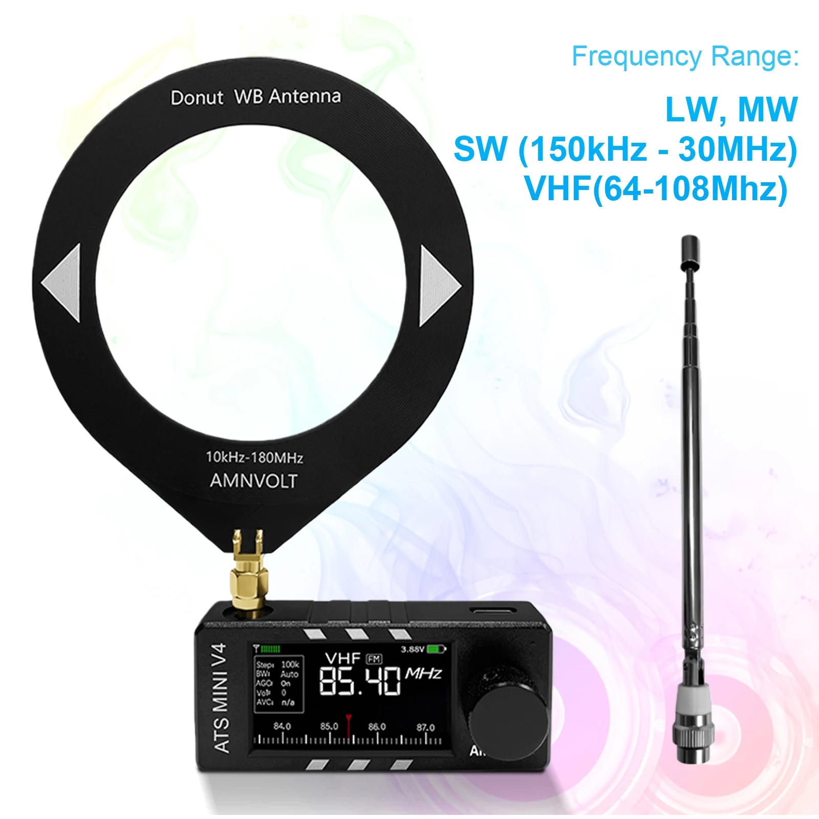 Portable AM FM Radio Receiver with Headphone Amplifier LSB USB Transistor Pocket Radios Si4732 DSP Radio for Indoor Outdoor